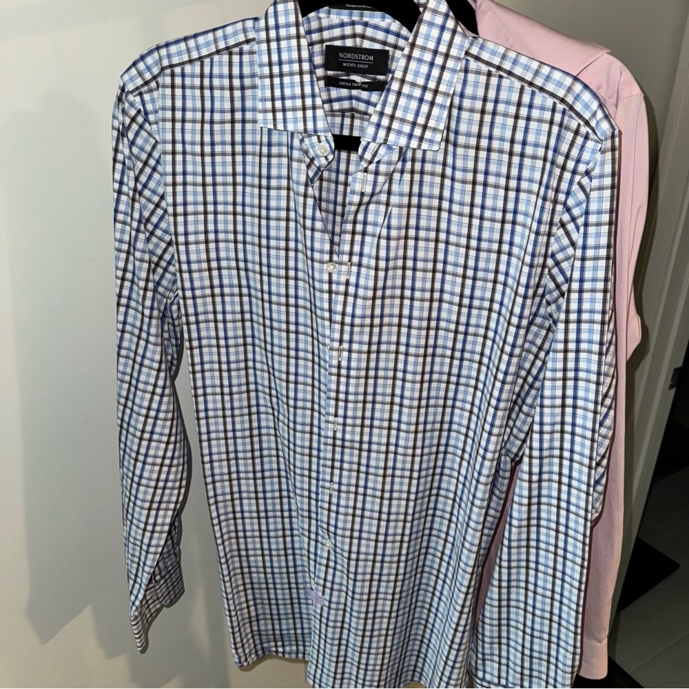 Nordstrom Blue and White Casual Button Down Shirt